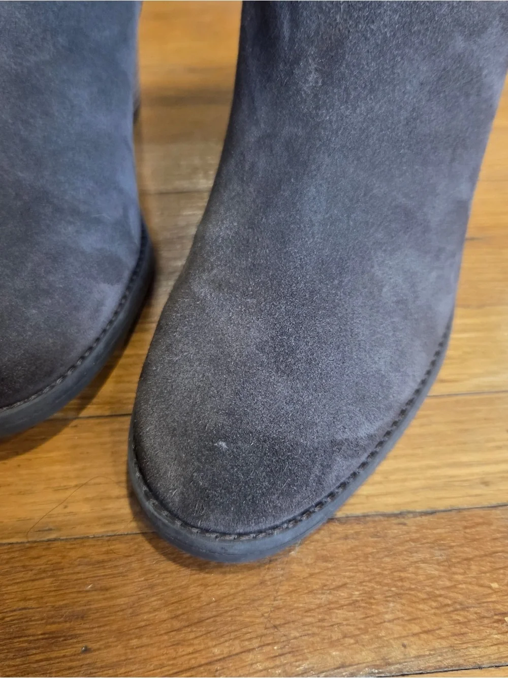 Lucky Brand Bonnay Gray Suede Leather Studded Knee-High Boots Size 37
